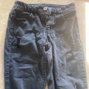 Size 7-8 black, ripped, skinny jeans